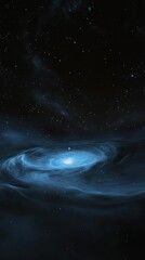 Fototapeta premium Glowing spiral galaxy, starry dark space.