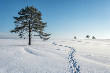 snow covered trees