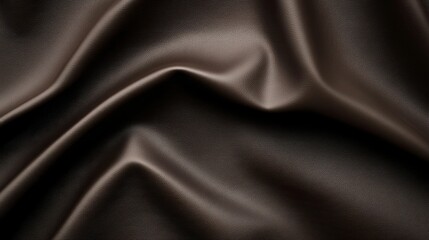Fototapeta premium Dark brown textured fabric, softly draped.