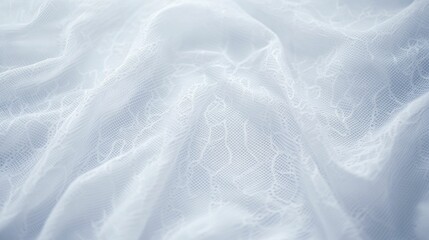 Obraz premium Draped, light-blue, patterned, sheer fabric.