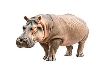 Obraz premium Hippopotamus side view on white isolated background