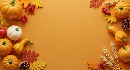 Fototapeta premium Thanksgiving Border Background