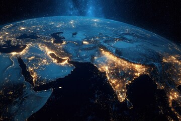 Earth's Night Lights: A Stunning Celestial View of the Middle East and India