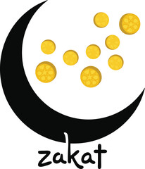 Zakat Charity Silhouette Vector Collection – Islamic Donation & Giving Icons, Crescent, Coins, Hands, Boxes & More in Clean Silhouette Style