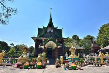 Wat Pa Maha Chedi Kaew (Wat Lan Khuad) is the most famous temple in Si Sa Ket, Thailand