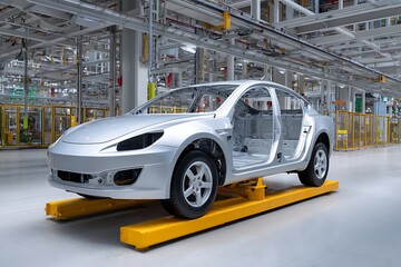 Obraz premium Automated Vehicle Assembly Line