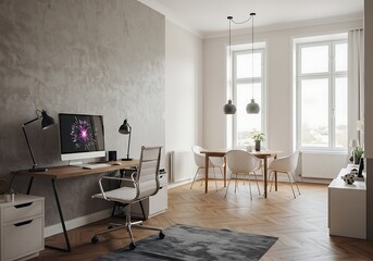 Fototapeta premium Interior workspace and dining area