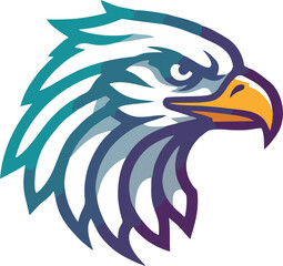 Outlined Vector Eagle Head for Educational and Kids Projects