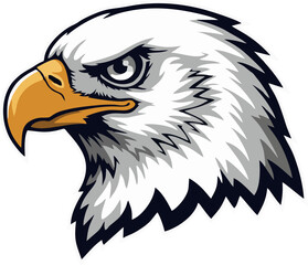Simplified eagle head with basic shapes, suitable for coloring or tracing