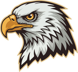 Aggressive tribal eagle head with clean vector paths.