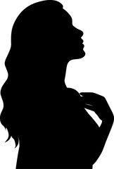 silhouette of a woman with long hair