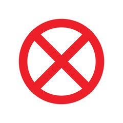 Obraz premium Red Prohibition Symbol Icon Vector Representing Cancellation, Restriction, and Denial for Digital Artwork Editable Illustration Isolated on a White Background