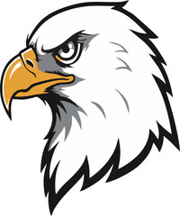 Eagle Head with Spread Feathers Vector