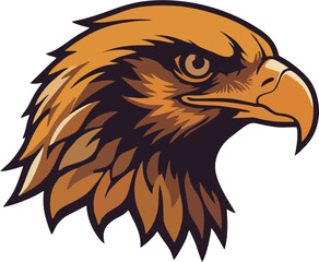 Simplified Eagle Head for Logo Embroidery or Engraving