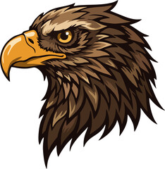 Fototapeta premium Black Ink Style Eagle Head Vector with Tattoo Details