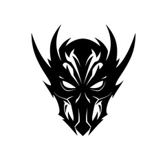 Fototapeta premium Tribal Art Emblem: A striking black tribal art emblem, depicting a mysterious figure, offers a glimpse into the captivating world of fantasy and folklore. The artwork.