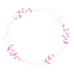 ピンクのフローラルフレーム