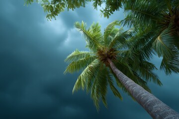 Naklejka premium Strong Wind Blowing Through Trees During Storm