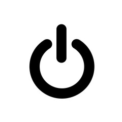 Power Symbol: A minimalistic black power symbol, universally recognized as the icon for turning electronic devices on and off, stands out against a seamless backdrop.