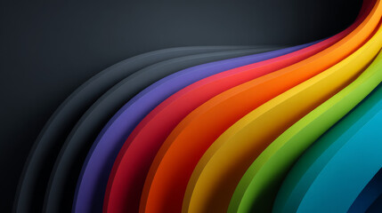 Obraz premium Vibrant abstract color waves in a modern design against a dark background.