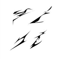 abstract shapes of neo tribal vector element black and white isolated