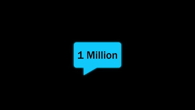 1 million 3d rendering text effect transparent . Thank you followers peoples, 1m online social group, happy banner celebrate,