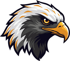 Cartoon Eagle Head Vector in Simple Educational Style