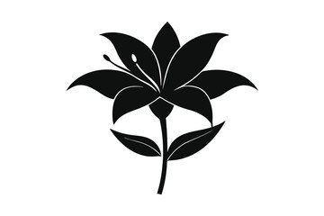 lily icon silhouette vector illustration isolated on white background