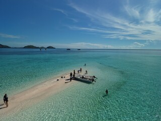 Aerial view of Padar Island between Komodo and Rinca Islands near Labuan Bajo in Indonesia.