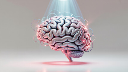 Brain illustration on a white background