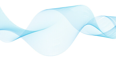 Light Abstract Blue Wave Background with Transparent Flowing Lines