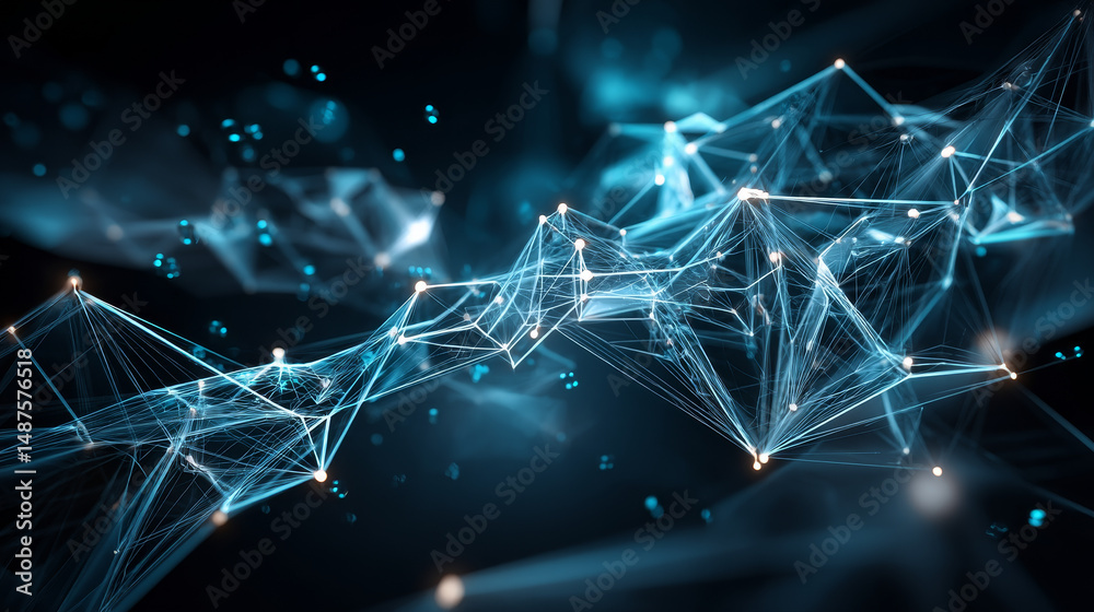 Poster big data connecting network. blockchain. futuristic technology background. security network