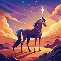 Naklejka premium horse in the desert