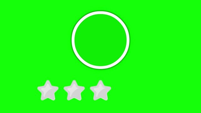 2d 5 stars rating animation 4k green screen background