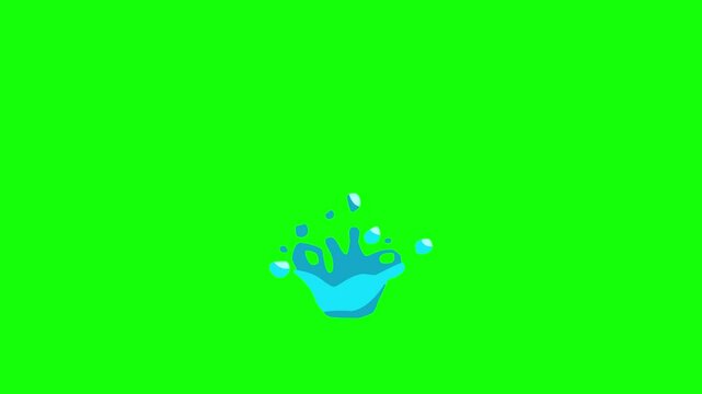 2d cartoon water liquid drop animation green screen background 4k