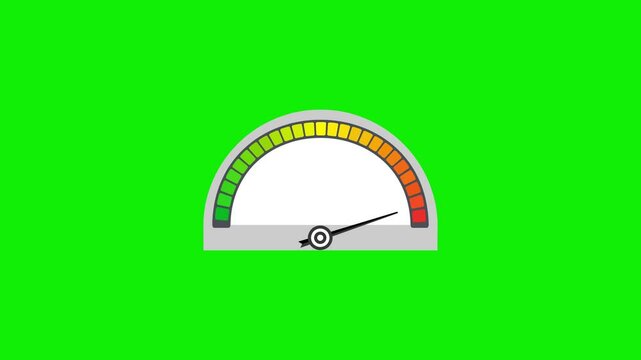 2d modern car speedo meter animation green screen 4k