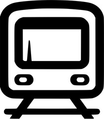 Stylized train on tracks icon