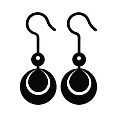 earrings hook silhouette vector illustration.