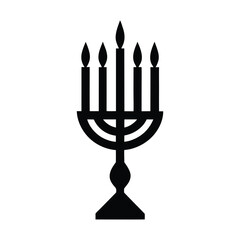 hanukkah menorah with candles