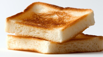 Toast Slices on White Background