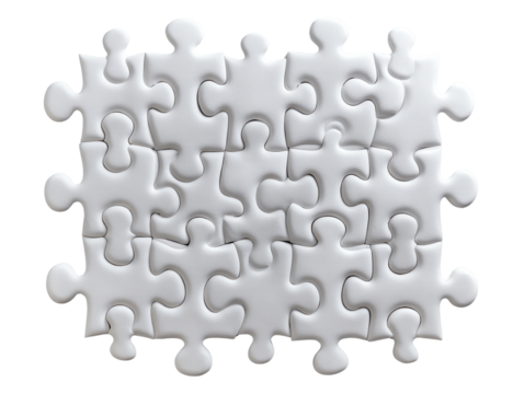 Puzzle pieces, white isolate background