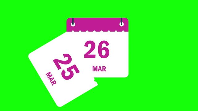 Calendar march months date change dropping page animation