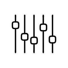 set of black and white audio mixer buttons