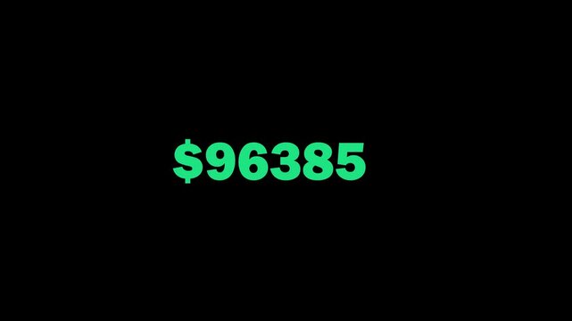 Dollars Increase counting numbers 100000$ Profit growth animation 4k