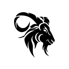 Capricorn Sign: A sleek and artistic depiction of the Capricorn zodiac sign, rendered in elegant black and white, symbolizing ambition, determination, and grounded nature.