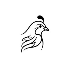 Obraz premium Quail Emblem: A minimalist line drawing of a quail's head, conveying a sense of elegance and simplicity. Featuring a clean, modern design.