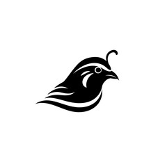 Fototapeta premium Quail logo: A sleek, modern logo design of a quail, a symbol of nature and wild life, ideal for businesses seeking a connection with the outdoors.