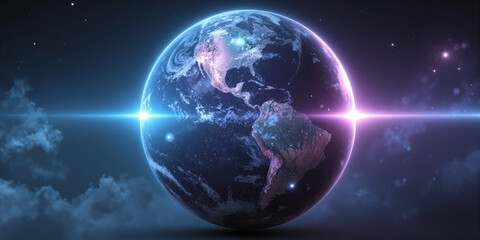 AI-Driven Climate Modeling Predictive Weather Visual concept of AI-driven climate modeling for predictive weather, AI algorithms creating advanced climate models and predicting