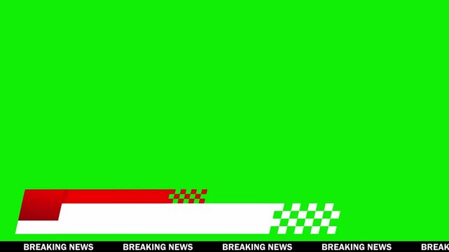 :news lower third running breaking news green screen and seamless looping blank text boxes 4k