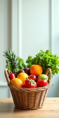 A bowl of fresh fruits on the table